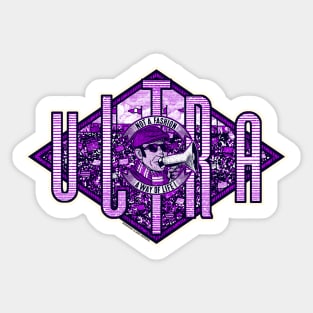 VECCHIO ULTRAS by Wanking Class heroes! (purple and white edition) Sticker